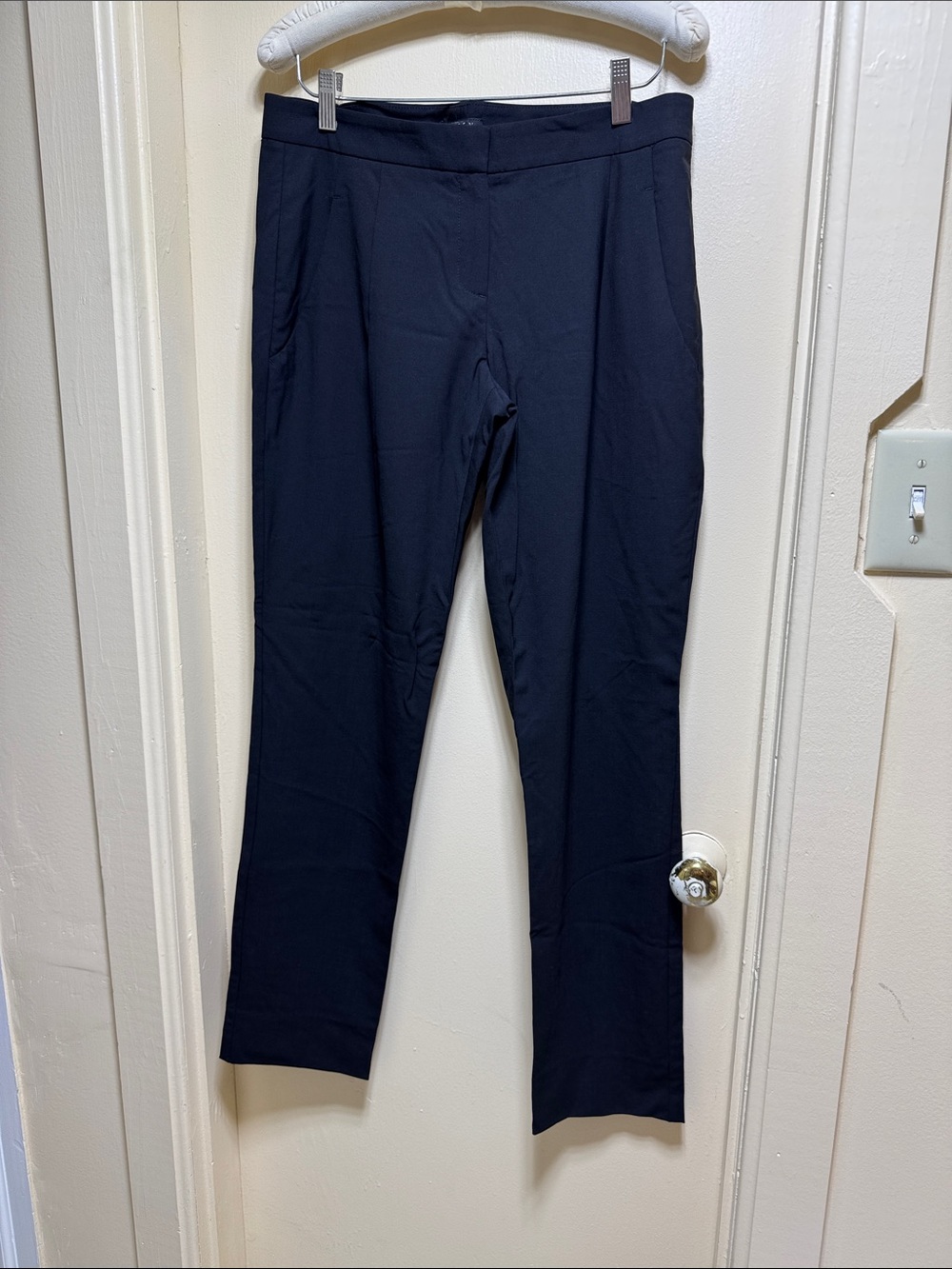 Theory Navy Straight-Leg Dress Pants